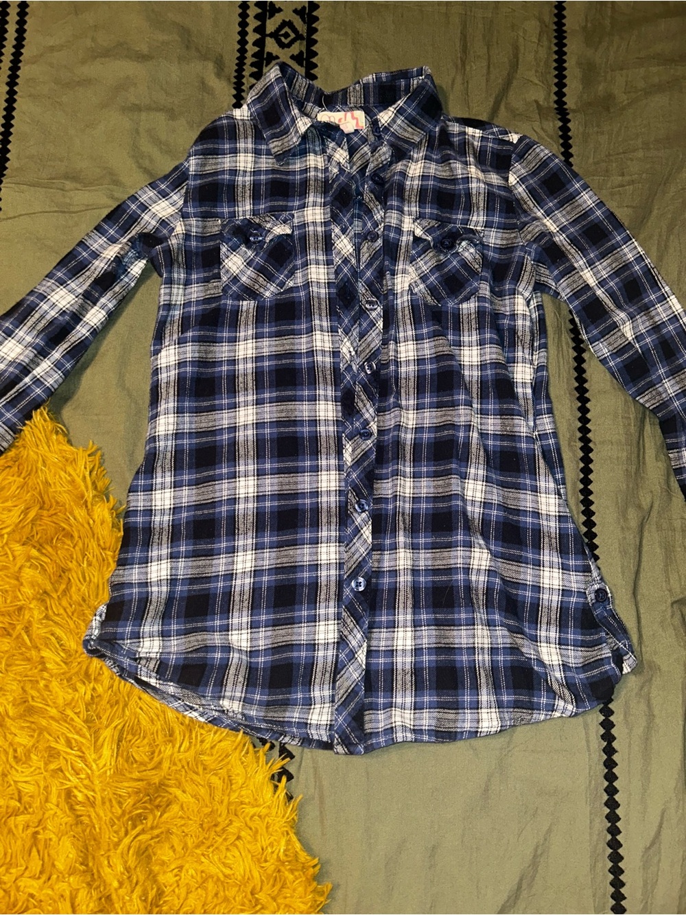 Blue Plaid Button Up Flannel
